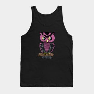 Pink Vintage Hooty Halloween Owl Tank Top